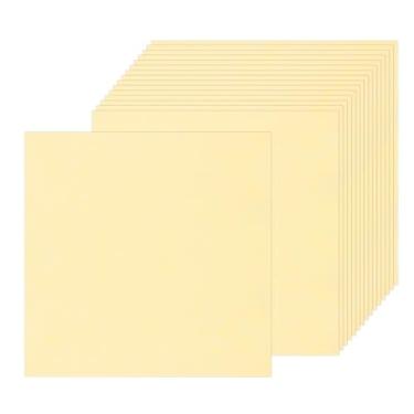 Imagem de Rebower 25 folhas de papel pergaminho envelhecido papelaria 90GSM folha de papel vintage, [para certificado, convite, envelope] - 30 x 30 cm/cinza amarelo