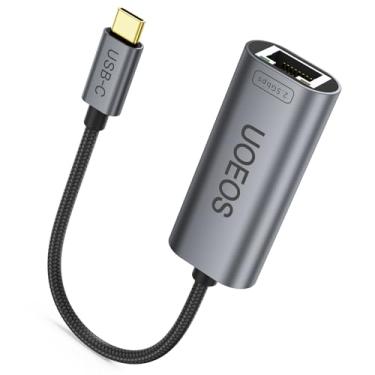 Imagem de uoeos Adaptador USB C para Ethernet, conversor Ethernet USB C para RJ45 de 2,5 Gbps, compatível com Thunderbolt 4/3, adaptador Ethernet de 2,5 G para MacBook, iPhone 15/16 Pro Max, XPS, Surface, iPad