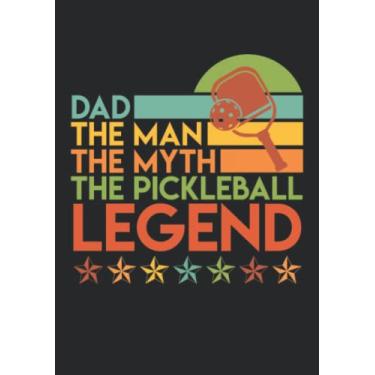 Imagem de Notizbuch A5 kariert mit Softcover Design: Dad Man Myth Pickleball Legend alter Mann Pickleball: 120 karierte DIN A5 Seiten