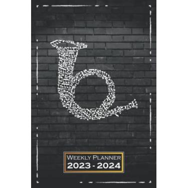 Imagem de Weekly Planner 2023-2024: Instrument, Motif | 6x9 | One Week on a Double Page | Softcover | From Sunday to Saturday | Music | qx1