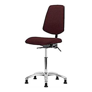 Imagem de Thomas 1163F59 Cadeira de tecido de altura média com encosto médio e inclinação, base cromada, braços ajustáveis, anel de pé cromado, rodízios cromados, vinho