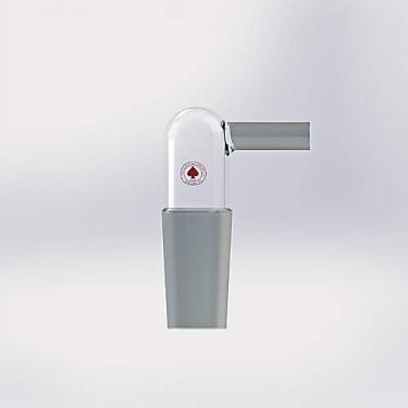 Imagem de ACE Glass Adaptador de compressão de tubo de ângulo reto 12719-10 com junta 24/40, arma lateral de vidro terra OD de 1/5.1 cm