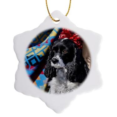 Imagem de 3dRose Ornamento de floco de neve para cães Cocker Spaniel, 7,6 cm