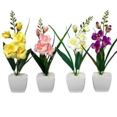 Imagem de Arranjo De Flores Orquídeas Artificiais Kit 4 Decoração