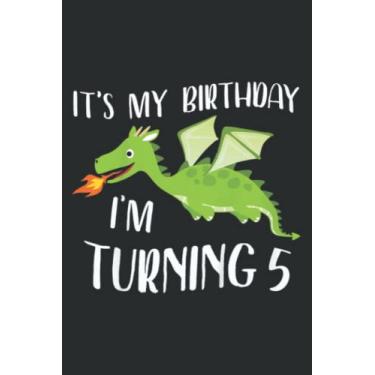 Imagem de Kids It S My Birthday Dragon I M Turning 5 Years Old Art: FLOWER JOURNAL: 6" x 9", 120 Pages, Lined Journal & Diary for Writing & Notes for Girls and Women, Memo Diary Subject Notebooks Planner.