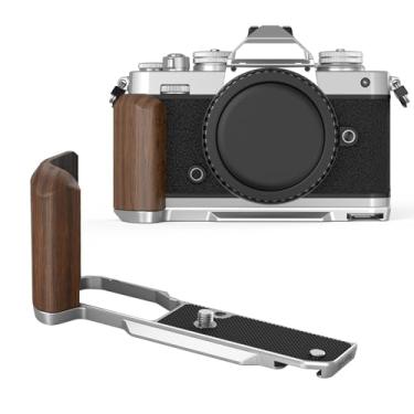 Imagem de SMALLRIG Punho de madeira Z fc, suporte em forma de L para câmera Nikon Z fc, alça lateral estilo retrô com orifício rosqueado de 1/10.2 cm-20, sapata fria, placa de liberação rápida para Arca (prata)