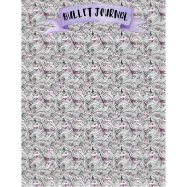 Imagem de Bullet Journal: A4 - Licorne - 160 pages - couverture souple "glossy" - Pointillés - Dot point, bullet journal, dot grid, planner, planning, organizer, journal, Licornes, Bujo