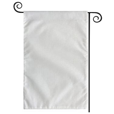 Imagem de TOPFLAGS Bandeiras de jardim de sublimação bandeira de jardim em branco 30 x 45 centímetros dupla face personalizada Crie sua própria bandeira branca sólida DIY em branco banner de lona para decorar