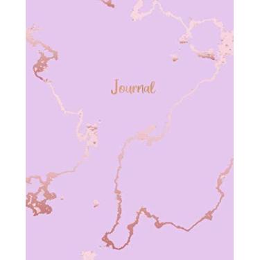 Imagem de Journal: Pink Marble and Faux Rose Gold - Dotted Bullet Grid Journal (8 x 10 inches) - 120 Dot Pages