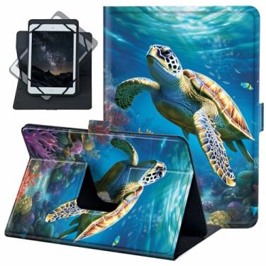 Imagem de Capa universal para tablet Android 10 de 10,1 polegadas, rotação de 360 graus, capa fólio de couro PU para iPad 9,7/10,2/10,5/Galaxy Tab 9-10,5 polegadas/Fire HD 10 e mais tablet de 9,0 a 10,5