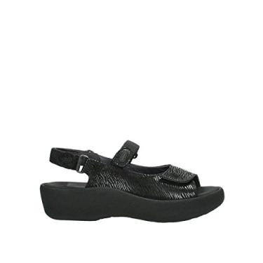Imagem de Wolky Sandálias Rasteiras Femininas, Canais pretos, 7.5-8