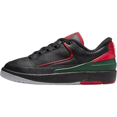 Imagem de Tênis infantil Air Jordan 2 retrô baixo (FJ6869-006, preto/abeto/cinza cimento/vermelho), Preto/abeto/cinza cimento/vermelho fogo, 20