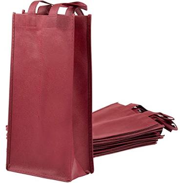 Imagem de Sacolas de vinho – Pacote com 10 garrafas duplas não tecidas, sacolas de transporte de vinho reutilizáveis, sacolas de presente de garrafa ideais para casamento, aniversário, inauguração de casa,