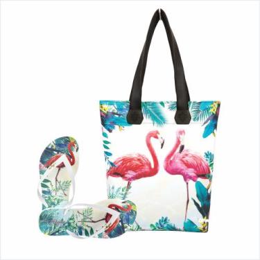 Imagem de Bolsa Feminina Chinelo Flamingos Magicc Bolsas, 39/40