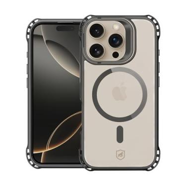 Imagem de Gshield Capa Case Capinha Anti-impacto AirBag com Borda Amortecedora + Alça Kickstand, Compatível com MagSafe (Preta, iPhone 16 Pro Max)