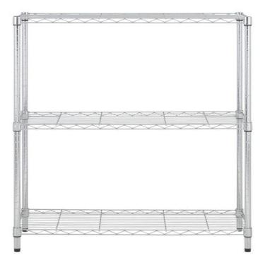 Imagem de Estante De Aco Cromado 3 Prateleiras 90x90x35cm 150kg Spaceo