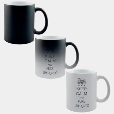 Imagem de Caneca Magica Porcelana Muda de Cor - 325ml - FRASE PUXE UM PONTO ATABAQUE UMBANDA