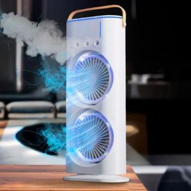 Imagem de Ventilador Usb Torre Duplo Potente Led Mesa Umidificador - CLIMATIZA