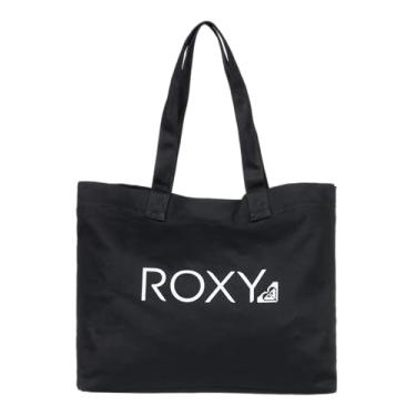 Imagem de Roxy Bolsa feminina de algodão | Transporte diário | Praia | Viagem | Férias | Reutilizável | Leve, Go for It - Antracite (novo), One Size