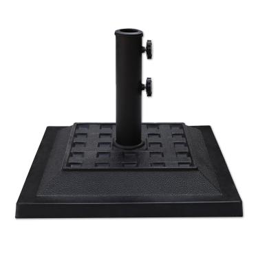 Imagem de Helios&Hestia Base de guarda-chuva resistente de 11,8 kg, suporte quadrado de resina para guarda-sol de mesa de mercado ao ar livre, preto