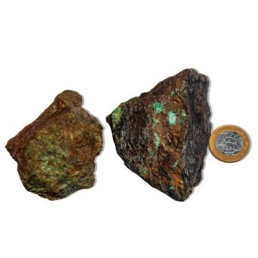 Imagem de 10 Malaquita Pedra Bruto Natural 150 a 200g 6 a 10cm Tipo C - Cristais