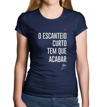 Imagem de Baby Look Algodão O escanteio curto tem que acabar - Foca na Moda, Mar