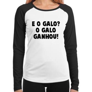 Imagem de Baby Look Raglan E o galo O galo ganhou! Manga Longa - Foca na Moda, B