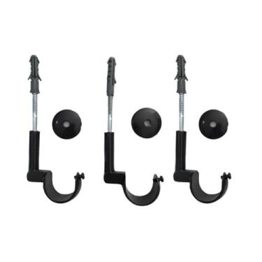 Imagem de Kit 3 Suportes Simples de Teto para Varão de Cortina 28mm - ART DECORA