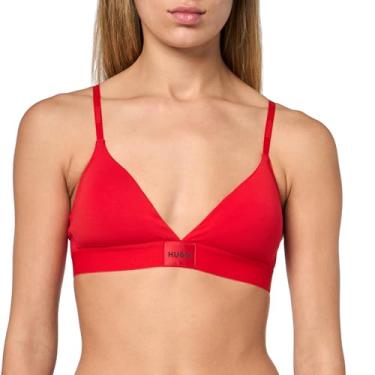 Imagem de HUGO Sutiã feminino triangular com etiqueta vermelha com enchimento removível, Vermelho doce, PP