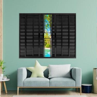 Imagem de Janela Veneziana de Alumínio 6 Folhas 120 X 150cm Modular com Grade Es