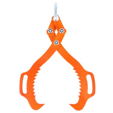 Imagem de QWORK Pinça de elevação de toras resistente de 45,7 cm com 2 ganchos serrilhados | Garra de madeira para deslizamento de madeira