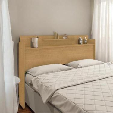 Imagem de Cabeceira com 02 Prateleiras Casal Selene Naturalle - Framar