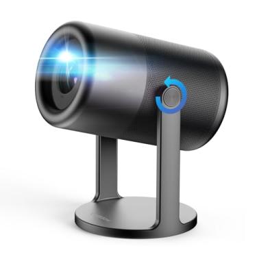 Imagem de Mini Projetor Portatil 4K 1080P Full HD, 5G Wifi 6 BT 5.0 Android 11, LED Projector 10000 Lumens Auto de Correcção Trapezóide Horizontal, 180°Girável Projector com Base, bettdow AC1042, Cinza