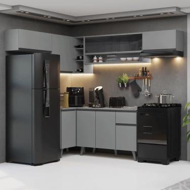Imagem de Armário de Cozinha Completa de Canto 405cm Cinza Nice Madesa 06