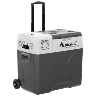 Imagem de Mini Geladeira e Frigobar para carro 30 Litros 33 Latas 12, 24V DC e 110, 240V AC Gela e Resfria, ALPICOOL CX30, Cinza escuro