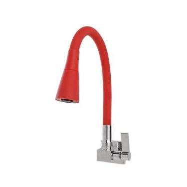 Imagem de Torneira Cozinha Gourmet Flexível Luxo Parede 1/4 De Volta Metal - Um 