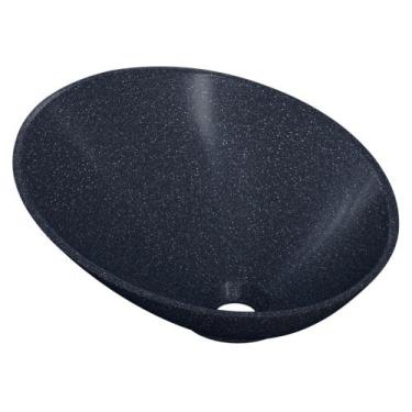 Imagem de Cuba Pia Para Banheiro Meia Lua 39cm Thaís C08 Preto Granit - Mpozenat