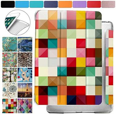 Imagem de DuraSafe Cases Para iPad 10ª geração 2022 [iPad 10] 10,9 polegadas 10,9 pouces suporte magnético de ângulo duplo à prova de choque com estampa de favo de mel capa étui - Grade colorida