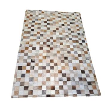 Imagem de Tapete De Couro Natural Legítimo Costurado 1,50 x 1,00 M (Bege Castor)