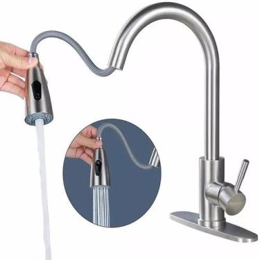 Imagem de Torneira cozinha gourmet curva extensivel - aço escovado - mg43 - MG M