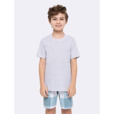 Imagem de Pijama Manga Curta Masculino Infantil com Bermuda - Veggi, Mescla, 8, 