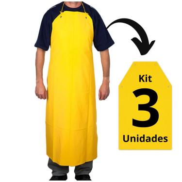 Imagem de Avental Pvc Forrado Amarelo Cozinha Açougue Epi Impermeável