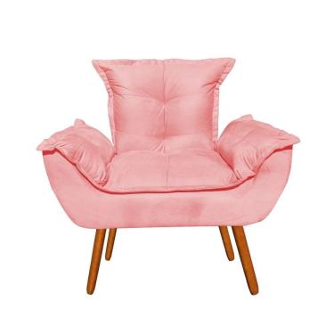 Imagem de Poltrona Decorativa Opala Suede Rose Rr Decor