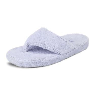 Imagem de Acorn Pantufas femininas de spa com conforto de contorno de nuvem – suporte de arco e forro felpudo felpudo, perfeito para praia, acampamento, piscina ou banheiro, Periwinkle, 9.5-10.5