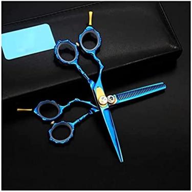 Imagem de Conjunto De Tesouras De Cabelo Para Canhotos, Kit De Tesouras De Barbeiro Profissionais Para Desbaste/tesouras De Texturização Para Barbeiros/salões De Beleza/conjuntos De Tesouras Domésticas E