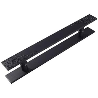 Imagem de Maçaneta de porta de correr de celeiro alças e puxadores de alumínio para portas de celeiro, portas de correr de portas de entrada, puxadores de vidro para decoração da porta de entrada da