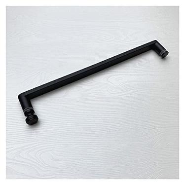 Imagem de Maçaneta de porta de vidro para chuveiro para casa de banho, maçaneta de porta de correr de aço inoxidável, acessórios simples para portas de vidro para casa (tamanho: 440 mm) ()
