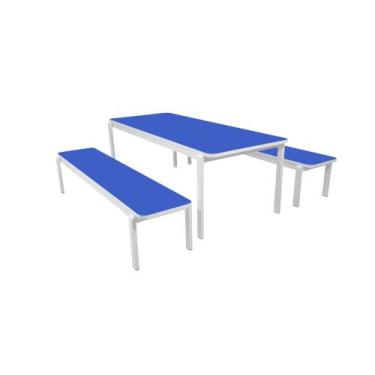 Imagem de Conjunto Refeitório Infantil 1500mm Azul - SchoolCenter