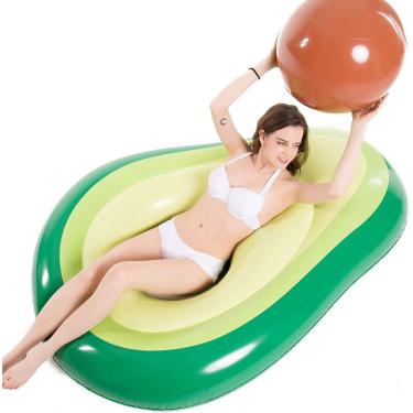 Imagem de Jasonwell Inflável Piscina de Abacate Float Floatie com Bola Água Grande Explodir Summer Beach Natação Festa Flutuante Brinquedos Lounge Jangada para