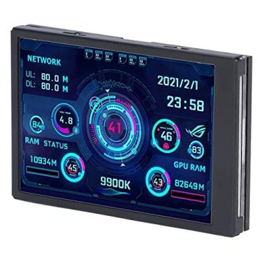 Imagem de Monitor Pequeno, 3,5in IPS Screen USB Mini 320x480 Interface USB de Resolução, Comutação de Tela Horizontal e Vertical, para CPU Ram HDD Monitor (Versão normal)